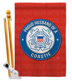 Proud Husband Coastie - Military Americana Vertical Impressions Decorative Flags HG108562 Made In USA