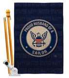 Proud Husband Sailor - Military Americana Vertical Impressions Decorative Flags HG108565 Made In USA