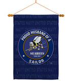 Seabees Proud Husband Sailor - Military Americana Vertical Impressions Decorative Flags HG108566 Made In USA