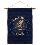 Seabees Proud Husband Sailor - Military Americana Vertical Impressions Decorative Flags HG108566 Made In USA