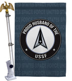 Proud Husband USSF - Military Americana Vertical Impressions Decorative Flags HG108567 Made In USA