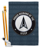 Proud Husband USSF - Military Americana Vertical Impressions Decorative Flags HG108567 Made In USA