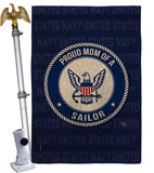 Proud Mom Sailor - Military Americana Vertical Impressions Decorative Flags HG108574 Made In USA