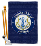 Air Force Proud Sister Airman - Military Americana Vertical Impressions Decorative Flags HG108579 Made In USA