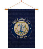 Air Force Proud Sister Airman - Military Americana Vertical Impressions Decorative Flags HG108579 Made In USA