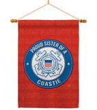Proud Sister Coastie - Military Americana Vertical Impressions Decorative Flags HG108580 Made In USA