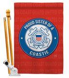 Proud Sister Coastie - Military Americana Vertical Impressions Decorative Flags HG108580 Made In USA