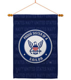 Proud Sister Sailor - Military Americana Vertical Impressions Decorative Flags HG108583 Made In USA