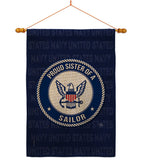Proud Sister Sailor - Military Americana Vertical Impressions Decorative Flags HG108583 Made In USA