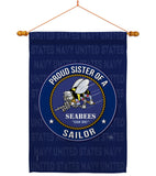 Seabees Proud Sister Sailor - Military Americana Vertical Impressions Decorative Flags HG108584 Made In USA