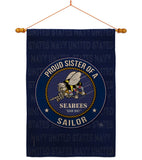 Seabees Proud Sister Sailor - Military Americana Vertical Impressions Decorative Flags HG108584 Made In USA