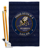 Seabees Proud Sister Sailor - Military Americana Vertical Impressions Decorative Flags HG108584 Made In USA