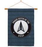 Proud Sister USSF - Military Americana Vertical Impressions Decorative Flags HG108585 Made In USA