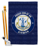 Air Force Proud Son Airman - Military Americana Vertical Impressions Decorative Flags HG108588 Made In USA