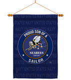 Seabees Proud Son Sailor - Military Americana Vertical Impressions Decorative Flags HG108593 Made In USA