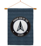 Proud Son USSF - Military Americana Vertical Impressions Decorative Flags HG108594 Made In USA