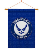 Proud Uncle Airman - Military Americana Vertical Impressions Decorative Flags HG108595 Made In USA