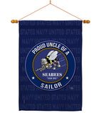 Seabees Proud Uncle Sailor - Military Americana Vertical Impressions Decorative Flags HG108602 Made In USA