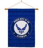 Proud Wife Airman - Military Americana Vertical Impressions Decorative Flags HG108604 Made In USA