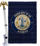 Air Force Proud Wife Airman - Military Americana Vertical Impressions Decorative Flags HG108606 Made In USA