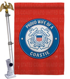 Proud Wife Coastie - Military Americana Vertical Impressions Decorative Flags HG108607 Made In USA