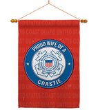 Proud Wife Coastie - Military Americana Vertical Impressions Decorative Flags HG108607 Made In USA