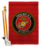 Proud Wife Marines - Military Americana Vertical Impressions Decorative Flags HG108608 Made In USA