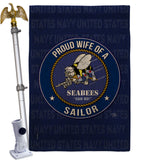 Seabees Proud Wife Sailor - Military Americana Vertical Impressions Decorative Flags HG108611 Made In USA