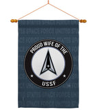 Proud Wife USSF - Military Americana Vertical Impressions Decorative Flags HG108612 Made In USA