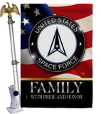 US Space Force Family Honor - Military Americana Vertical Impressions Decorative Flags HG108613 Made In USA