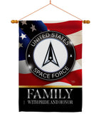 US Space Force Family Honor - Military Americana Vertical Impressions Decorative Flags HG108613 Made In USA