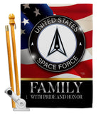 US Space Force Family Honor - Military Americana Vertical Impressions Decorative Flags HG108613 Made In USA