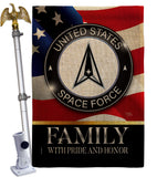 US Space Force Family Honor - Military Americana Vertical Impressions Decorative Flags HG108613 Made In USA