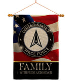 US Space Force Family Honor - Military Americana Vertical Impressions Decorative Flags HG108613 Made In USA