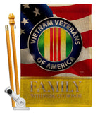 US Vietnam Veterans Family Honor - Military Americana Vertical Impressions Decorative Flags HG108614 Made In USA