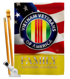 US Vietnam Veterans Family Honor - Military Americana Vertical Impressions Decorative Flags HG108614 Made In USA