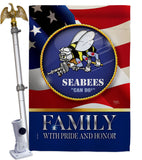 US Seabees Family Honor - Military Americana Vertical Impressions Decorative Flags HG108615 Made In USA