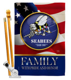 US Seabees Family Honor - Military Americana Vertical Impressions Decorative Flags HG108615 Made In USA