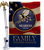 US Seabees Family Honor - Military Americana Vertical Impressions Decorative Flags HG108615 Made In USA