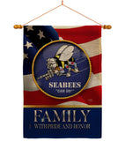 US Seabees Family Honor - Military Americana Vertical Impressions Decorative Flags HG108615 Made In USA