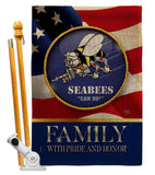 US Seabees Family Honor - Military Americana Vertical Impressions Decorative Flags HG108615 Made In USA