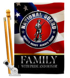 US National Guard Family Honor - Military Americana Vertical Impressions Decorative Flags HG108616 Made In USA