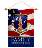 US Air National Guard Family Honor - Military Americana Vertical Impressions Decorative Flags HG108618 Made In USA
