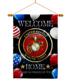 Welcome Home Marine Corp - Military Americana Vertical Impressions Decorative Flags HG108626 Made In USA