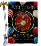 Welcome Home Marine Corp - Military Americana Vertical Impressions Decorative Flags HG108626 Made In USA