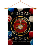 Welcome Home Marine Corp - Military Americana Vertical Impressions Decorative Flags HG108626 Made In USA