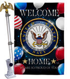 Welcome Home Navy - Military Americana Vertical Impressions Decorative Flags HG108628 Made In USA