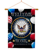 Welcome Home Navy - Military Americana Vertical Impressions Decorative Flags HG108628 Made In USA