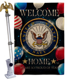 Welcome Home Navy - Military Americana Vertical Impressions Decorative Flags HG108628 Made In USA