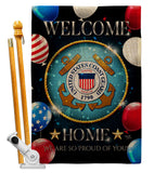 Welcome Home Coast Guard - Military Americana Vertical Impressions Decorative Flags HG108629 Made In USA